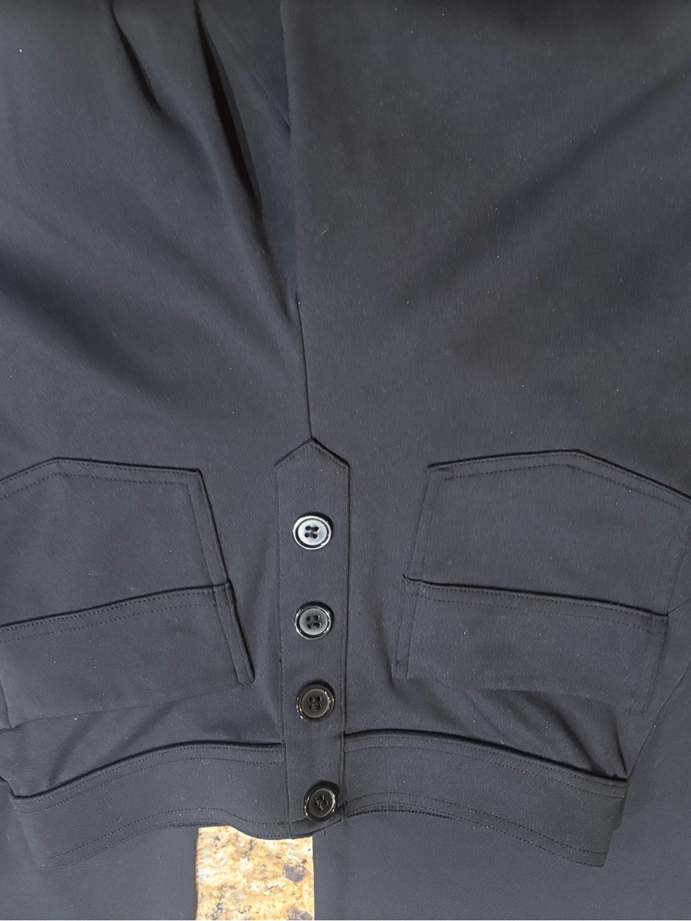 Halara Wide Leg Button-Front Pants in Black - Picture 5 of 6